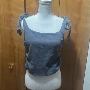 Free People Boulevard Tie Strap Cropped Tank XL 100% Cotton